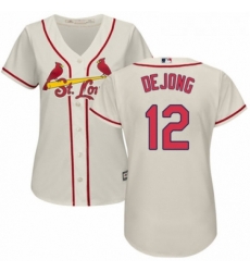 Womens Majestic St Louis Cardinals 12 Paul DeJong Authentic Cream Alternate Cool Base MLB Jersey Womens Majestic St Louis Cardinals 12 Paul DeJong Authentic Cream Alternate Cool Base MLB Jersey