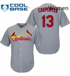 Womens Majestic St Louis Cardinals 13 Matt Carpenter Authentic Grey Road MLB Jersey Womens Majestic St Louis Cardinals 13 Matt Carpenter Authentic Grey Road MLB Jersey