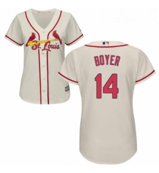 Womens Majestic St Louis Cardinals 14 Ken Boyer Replica Cream Alternate Cool Base MLB Jersey Womens Majestic St Louis Cardinals 14 Ken Boyer Replica Cream Alternate Cool Base MLB Jersey