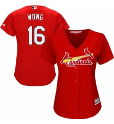 Womens Majestic St Louis Cardinals 16 Kolten Wong Replica Red Alternate Cool Base MLB Jersey Womens Majestic St Louis Cardinals 16 Kolten Wong Replica Red Alternate Cool Base MLB Jersey