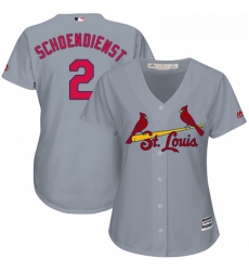 Womens Majestic St Louis Cardinals 2 Red Schoendienst Authentic Grey Road Cool Base MLB Jersey Womens Majestic St Louis Cardinals 2 Red Schoendienst Authentic Grey Road Cool Base MLB Jersey