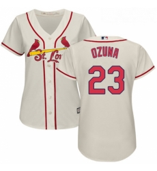 Womens Majestic St Louis Cardinals 23 Marcell Ozuna Authentic Cream Alternate Cool Base MLB Jersey Womens Majestic St Louis Cardinals 23 Marcell Ozuna Authentic Cream Alternate Cool Base MLB Jersey