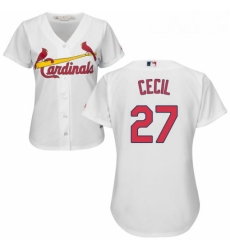 Womens Majestic St Louis Cardinals 27 Brett Cecil Authentic White Home Cool Base MLB Jersey Womens Majestic St Louis Cardinals 27 Brett Cecil Authentic White Home Cool Base MLB Jersey