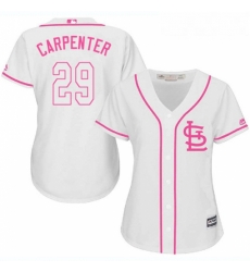Womens Majestic St Louis Cardinals 29 Chris Carpenter Replica White Fashion Cool Base MLB Jersey Womens Majestic St Louis Cardinals 29 Chris Carpenter Replica White Fashion Cool Base MLB Jersey