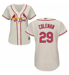 Womens Majestic St Louis Cardinals 29 Vince Coleman Replica Cream Alternate Cool Base MLB Jersey Womens Majestic St Louis Cardinals 29 Vince Coleman Replica Cream Alternate Cool Base MLB Jersey