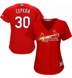 Womens Majestic St Louis Cardinals 30 Orlando Cepeda Authentic Red Alternate Cool Base MLB Jersey Womens Majestic St Louis Cardinals 30 Orlando Cepeda Authentic Red Alternate Cool Base MLB Jersey