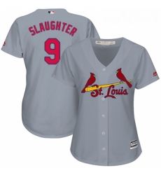 Womens Majestic St Louis Cardinals 9 Enos Slaughter Authentic Grey Road Cool Base MLB Jersey Womens Majestic St Louis Cardinals 9 Enos Slaughter Authentic Grey Road Cool Base MLB Jersey