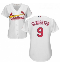 Womens Majestic St Louis Cardinals 9 Enos Slaughter Replica White Home Cool Base MLB Jersey Womens Majestic St Louis Cardinals 9 Enos Slaughter Replica White Home Cool Base MLB Jersey