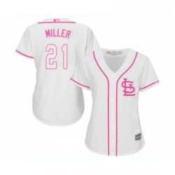 Womens St Louis Cardinals 21 Andrew Miller Replica White Fashion Cool Base Baseball Jersey 