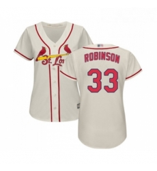 Womens St Louis Cardinals 33 Drew Robinson Replica Cream Alternate Cool Base Baseball Jersey Womens St Louis Cardinals 33 Drew Robinson Replica Cream Alternate Cool Base Baseball Jersey