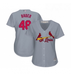 Womens St Louis Cardinals 48 Harrison Bader Replica Grey Road Cool Base Baseball Jersey Womens St Louis Cardinals 48 Harrison Bader Replica Grey Road Cool Base Baseball Jersey