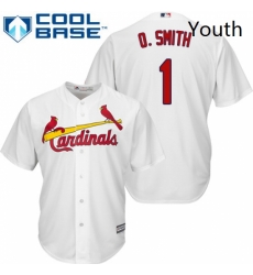 Youth Majestic St Louis Cardinals 1 Ozzie Smith Replica White Home Cool Base MLB Jersey Youth Majestic St Louis Cardinals 1 Ozzie Smith Replica White Home Cool Base MLB Jersey
