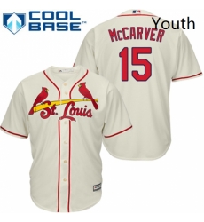 Youth Majestic St Louis Cardinals 15 Tim McCarver Authentic Cream Alternate Cool Base MLB Jersey Youth Majestic St Louis Cardinals 15 Tim McCarver Authentic Cream Alternate Cool Base MLB Jersey
