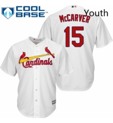 Youth Majestic St Louis Cardinals 15 Tim McCarver Replica White Home Cool Base MLB Jersey Youth Majestic St Louis Cardinals 15 Tim McCarver Replica White Home Cool Base MLB Jersey