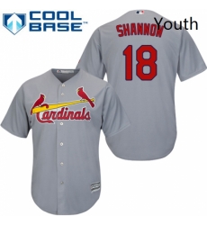 Youth Majestic St Louis Cardinals 18 Mike Shannon Replica Grey Road Cool Base MLB Jersey Youth Majestic St Louis Cardinals 18 Mike Shannon Replica Grey Road Cool Base MLB Jersey