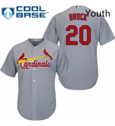 Youth Majestic St Louis Cardinals 20 Lou Brock Replica Grey Road Cool Base MLB Jersey Youth Majestic St Louis Cardinals 20 Lou Brock Replica Grey Road Cool Base MLB Jersey