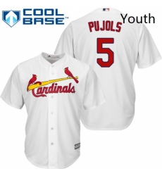 Youth Majestic St Louis Cardinals 5 Albert Pujols Replica White Home Cool Base MLB Jersey Youth Majestic St Louis Cardinals 5 Albert Pujols Replica White Home Cool Base MLB Jersey
