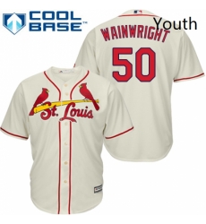 Youth Majestic St Louis Cardinals 50 Adam Wainwright Authentic Cream Alternate Cool Base MLB Jersey Youth Majestic St Louis Cardinals 50 Adam Wainwright Authentic Cream Alternate Cool Base MLB Jersey