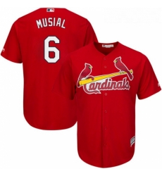 Youth Majestic St Louis Cardinals 6 Stan Musial Replica Red Alternate Cool Base MLB Jersey Youth Majestic St Louis Cardinals 6 Stan Musial Replica Red Alternate Cool Base MLB Jersey