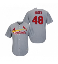 Youth St Louis Cardinals 48 Harrison Bader Replica Grey Road Cool Base Baseball Jersey Youth St Louis Cardinals 48 Harrison Bader Replica Grey Road Cool Base Baseball Jersey
