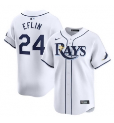 Men Tampa Bay Rays 24 Zach Eflin White Home Limited Stitched Baseball Jersey Men Tampa Bay Rays 24 Zach Eflin White Home Limited Stitched Baseball Jersey