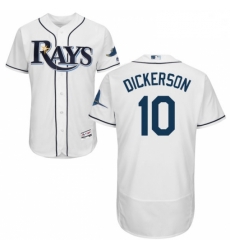 Mens Majestic Tampa Bay Rays 10 Corey Dickerson Home White Flexbase Authentic Collection MLB Jersey Mens Majestic Tampa Bay Rays 10 Corey Dickerson Home White Flexbase Authentic Collection MLB Jersey