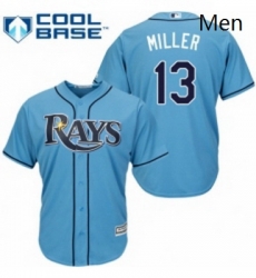Mens Majestic Tampa Bay Rays 13 Brad Miller Replica Light Blue Alternate 2 Cool Base MLB Jersey Mens Majestic Tampa Bay Rays 13 Brad Miller Replica Light Blue Alternate 2 Cool Base MLB Jersey
