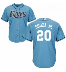 Mens Majestic Tampa Bay Rays 20 Steven Souza Replica Light Blue Alternate 2 Cool Base MLB Jersey Mens Majestic Tampa Bay Rays 20 Steven Souza Replica Light Blue Alternate 2 Cool Base MLB Jersey