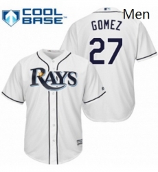 Mens Majestic Tampa Bay Rays 27 Carlos Gomez Replica White Home Cool Base MLB Jersey Mens Majestic Tampa Bay Rays 27 Carlos Gomez Replica White Home Cool Base MLB Jersey