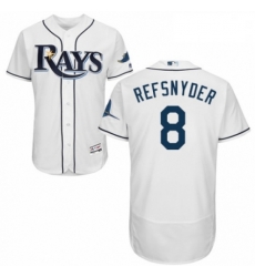 Mens Majestic Tampa Bay Rays 8 Rob Refsnyder Home White Home Flex Base Authentic Collection MLB Jersey Mens Majestic Tampa Bay Rays 8 Rob Refsnyder Home White Home Flex Base Authentic Collection MLB Jersey