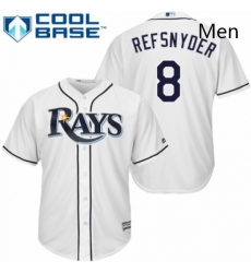 Mens Majestic Tampa Bay Rays 8 Rob Refsnyder Replica White Home Cool Base MLB Jersey Mens Majestic Tampa Bay Rays 8 Rob Refsnyder Replica White Home Cool Base MLB Jersey