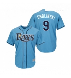 Mens Tampa Bay Rays 9 Jake Smolinski Replica Light Blue Alternate 2 Cool Base Baseball Jersey Mens Tampa Bay Rays 9 Jake Smolinski Replica Light Blue Alternate 2 Cool Base Baseball Jersey