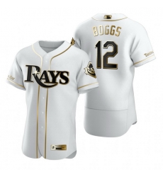 Tampa Bay Rays 12 Wade Boggs White Nike Mens Authentic Golden Edition MLB Jersey Tampa Bay Rays 12 Wade Boggs White Nike Mens Authentic Golden Edition MLB Jersey