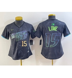 Women Tampa Bay Rays 15 Josh Lowe Charcoal 2024 City Connect Limited Stitched Baseball Jersey 1 Women Tampa Bay Rays 15 Josh Lowe Charcoal 2024 City Connect Limited Stitched Baseball Jersey 1