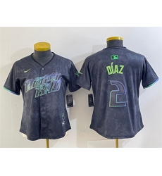 Women Tampa Bay Rays 2 Yandy Diaz Charcoal 2024 City Connect Limited Stitched Women Tampa Bay Rays 2 Yandy Diaz Charcoal 2024 City Connect Limited Stitched