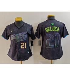 Women Tampa Bay Rays 21 Jonny DeLuca Charcoal 2024 City Connect Limited Stitched Baseball Jersey 4 Women Tampa Bay Rays 21 Jonny DeLuca Charcoal 2024 City Connect Limited Stitched Baseball Jersey 4