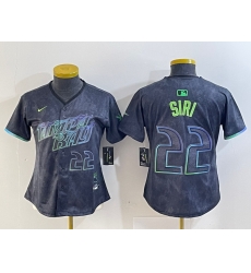 Women Tampa Bay Rays 22 Jose Siri Charcoal 2024 City Connect Limited Stitched Baseball Jersey 3 Women Tampa Bay Rays 22 Jose Siri Charcoal 2024 City Connect Limited Stitched Baseball Jersey 3