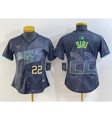 Women Tampa Bay Rays 22 Jose Siri Charcoal 2024 City Connect Limited Stitched Baseball Jersey 4 Women Tampa Bay Rays 22 Jose Siri Charcoal 2024 City Connect Limited Stitched Baseball Jersey 4