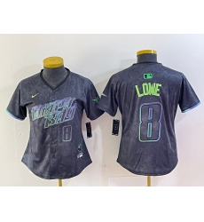 Women Tampa Bay Rays 8 Brandon Lowe Charcoal 2024 City Connect Limited Stitched Baseball Jerseys 5 Women Tampa Bay Rays 8 Brandon Lowe Charcoal 2024 City Connect Limited Stitched Baseball Jerseys 5