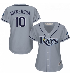 Womens Majestic Tampa Bay Rays 10 Corey Dickerson Replica Grey Road Cool Base MLB Jersey Womens Majestic Tampa Bay Rays 10 Corey Dickerson Replica Grey Road Cool Base MLB Jersey