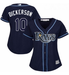 Womens Majestic Tampa Bay Rays 10 Corey Dickerson Replica Navy Blue Alternate Cool Base MLB Jersey Womens Majestic Tampa Bay Rays 10 Corey Dickerson Replica Navy Blue Alternate Cool Base MLB Jersey