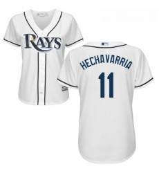 Womens Majestic Tampa Bay Rays 11 Adeiny Hechavarria Replica White Home Cool Base MLB Jersey Womens Majestic Tampa Bay Rays 11 Adeiny Hechavarria Replica White Home Cool Base MLB Jersey