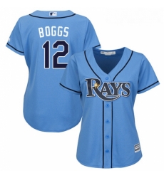 Womens Majestic Tampa Bay Rays 12 Wade Boggs Authentic Light Blue Alternate 2 Cool Base MLB Jersey Womens Majestic Tampa Bay Rays 12 Wade Boggs Authentic Light Blue Alternate 2 Cool Base MLB Jersey