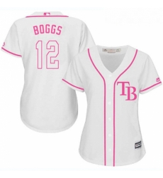 Womens Majestic Tampa Bay Rays 12 Wade Boggs Authentic White Fashion Cool Base MLB Jersey Womens Majestic Tampa Bay Rays 12 Wade Boggs Authentic White Fashion Cool Base MLB Jersey