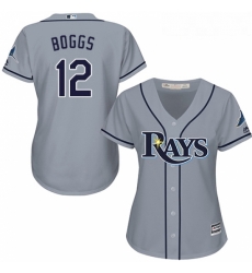 Womens Majestic Tampa Bay Rays 12 Wade Boggs Replica Grey Road Cool Base MLB Jersey Womens Majestic Tampa Bay Rays 12 Wade Boggs Replica Grey Road Cool Base MLB Jersey