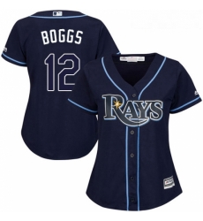 Womens Majestic Tampa Bay Rays 12 Wade Boggs Replica Navy Blue Alternate Cool Base MLB Jersey Womens Majestic Tampa Bay Rays 12 Wade Boggs Replica Navy Blue Alternate Cool Base MLB Jersey