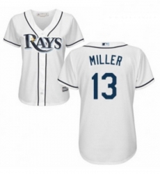 Womens Majestic Tampa Bay Rays 13 Brad Miller Authentic White Home Cool Base MLB Jersey Womens Majestic Tampa Bay Rays 13 Brad Miller Authentic White Home Cool Base MLB Jersey
