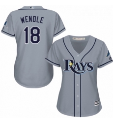 Womens Majestic Tampa Bay Rays 18 Joey Wendle Authentic Grey Road Cool Base MLB Jersey Womens Majestic Tampa Bay Rays 18 Joey Wendle Authentic Grey Road Cool Base MLB Jersey