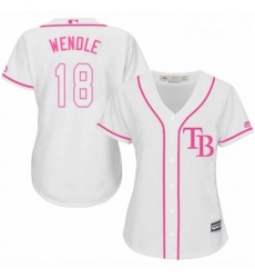 Womens Majestic Tampa Bay Rays 18 Joey Wendle Authentic White Fashion Cool Base MLB Jersey Womens Majestic Tampa Bay Rays 18 Joey Wendle Authentic White Fashion Cool Base MLB Jersey