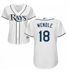 Womens Majestic Tampa Bay Rays 18 Joey Wendle Authentic White Home Cool Base MLB Jersey Womens Majestic Tampa Bay Rays 18 Joey Wendle Authentic White Home Cool Base MLB Jersey